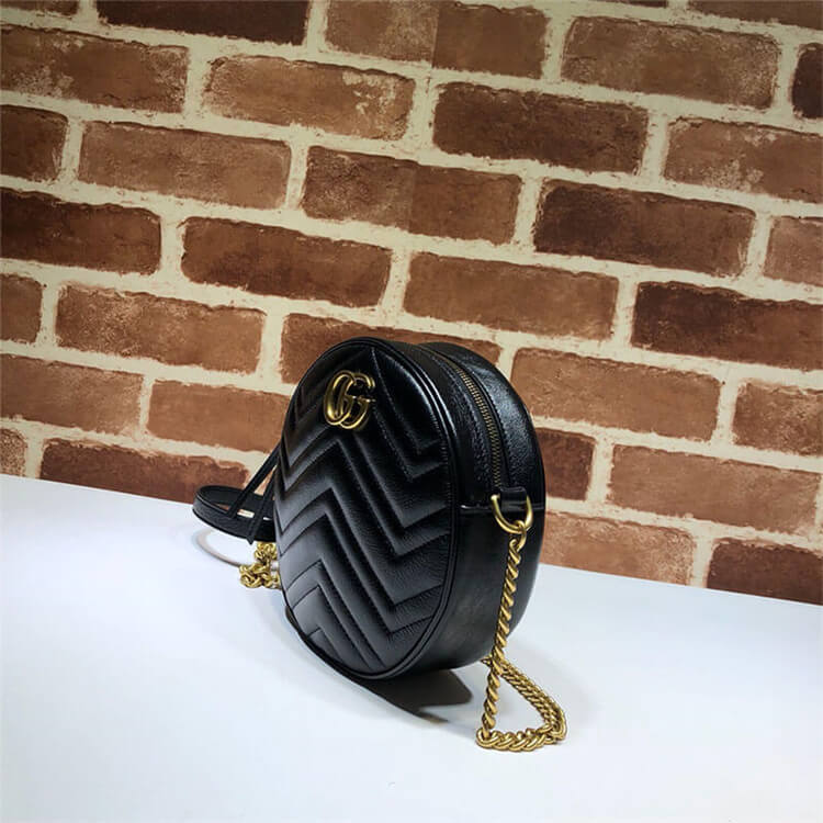 Replica Gucci GG Marmont Mini Round Shoulder Bag 550154 0OLET 1000 (3)