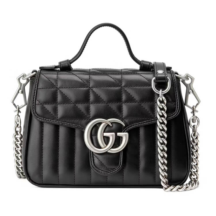 Replica Gucci GG Marmont Mini Top Handle Bag 583571 UM8AN 1000 (1)