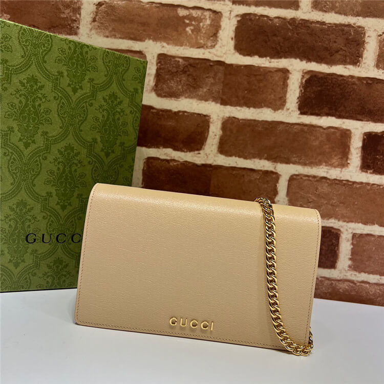 Replica Gucci Chain Wallet With Gucci Script 772643 0OP0N 5701 (2)