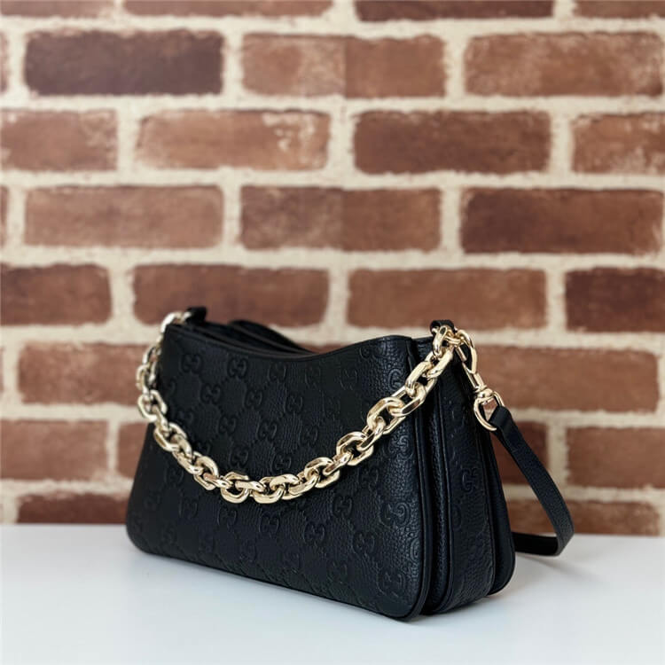 Replica Gucci GG Emblem Small Shoulder Bag 815263 AAEEM 1000 (3)