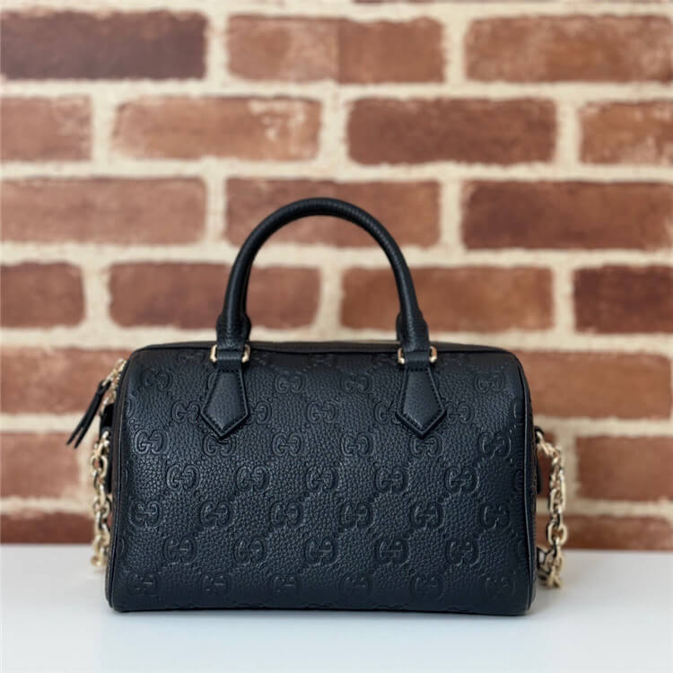 Replica Gucci GG Emblem Small Top Handle Bag 815255 AAEEM 1000 (2)