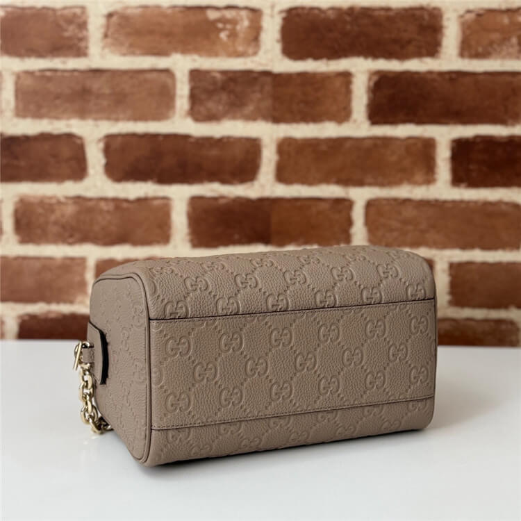 Replica Gucci GG Emblem Small Top Handle Bag 815255 AAEEM 1523 (5)