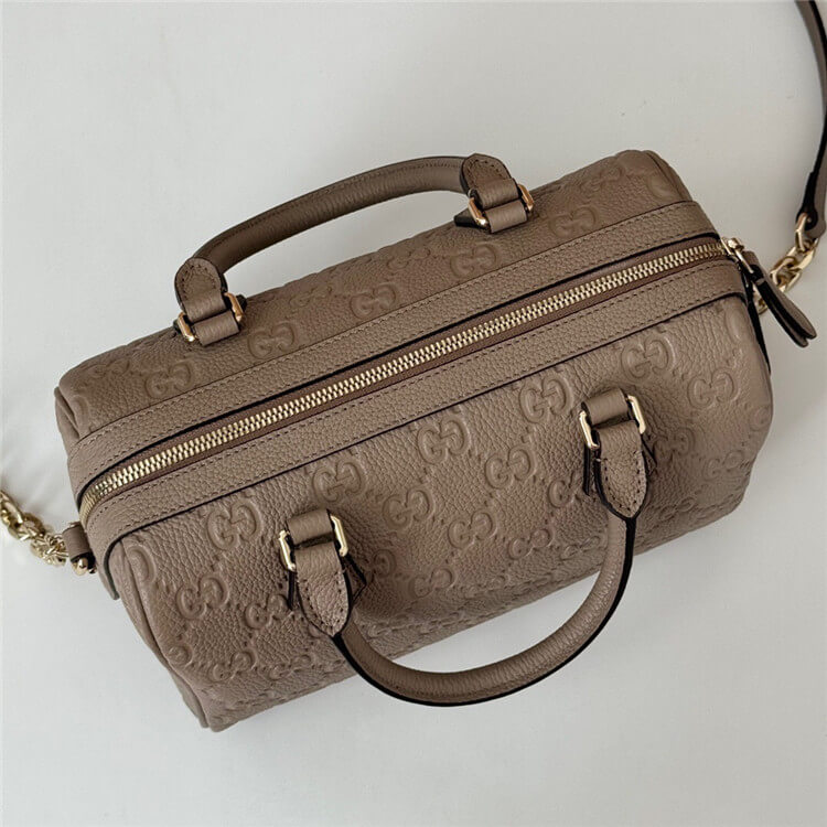 Replica Gucci GG Emblem Small Top Handle Bag 815255 AAEEM 1523 (6)