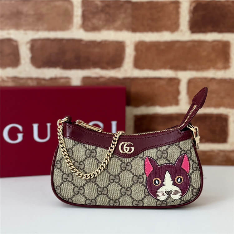 Replica Gucci GG Mini Bag With Cat Detail 818763 FAEEN 8574 (2)
