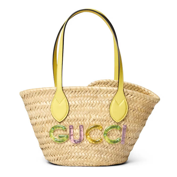 Replica Gucci Mini Straw Tote With Gucci Logo 782381 9AAE6 9563 (1)