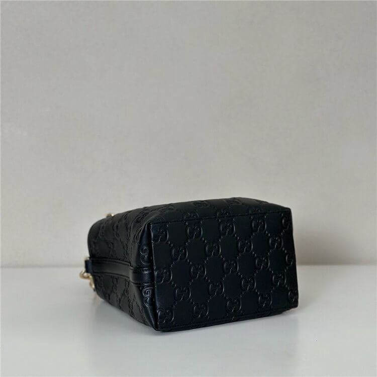 Replica Gucci GG Emblem Small Bucket Bag 815118 AAFDV 1000 (5)
