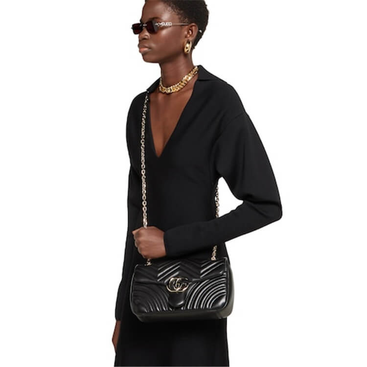 Replica Gucci GG Marmont Medium Shoulder Bag 837267 AAE38 1000 (8)
